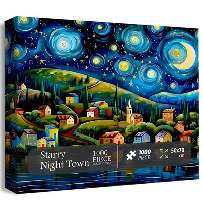 Bboldin Z-1053 - Starry Night Town - 1000 db-os puzzle
