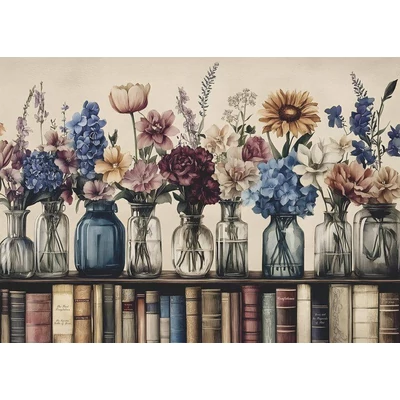 Bboldin Z-1414 - Books and Blossoms - 1000 db-os puzzle