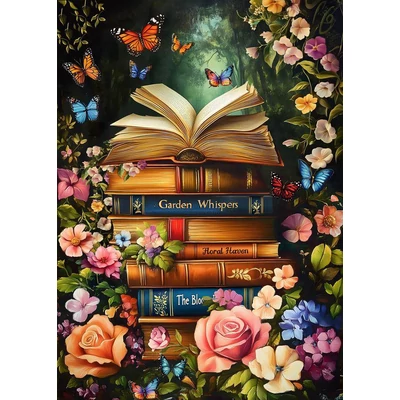 Bboldin Z-1418 - Books &amp; Flowers - 1000 db-os puzzle
