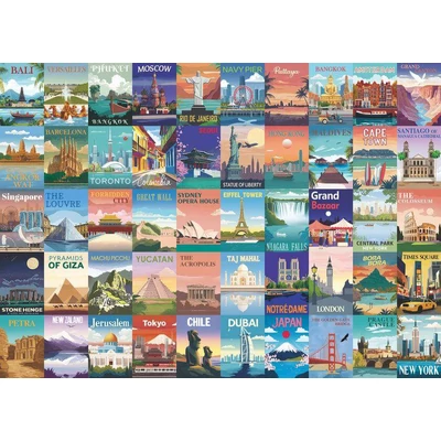 Bboldin Z-1444 - World Landmarks - 1000 db-os puzzle