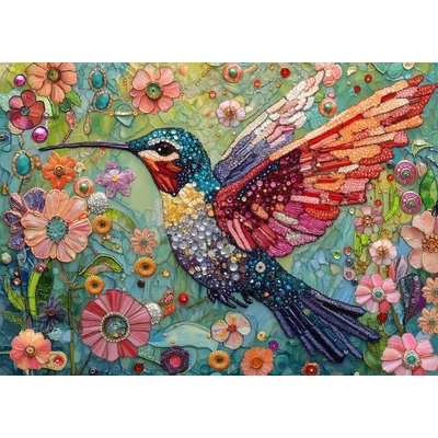 Bboldin Z-1521 - Flower &amp; Hummingbird - 1000 db-os puzzle