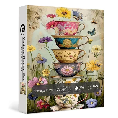 Bboldin Z-1528 - Vintage Flower Cup - 1000 db-os puzzle