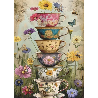 Bboldin Z-1528 - Vintage Flower Cup - 1000 db-os puzzle