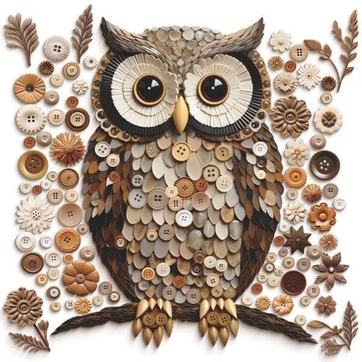 Bboldin Z-1532 - Button Owl - 1000 db-os puzzle