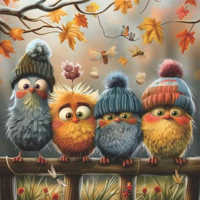 Bboldin Z-1827 - Cute Bird Winter Party - 1000 db-os puzzle
