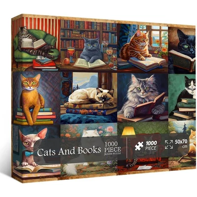 Bboldin Z-332 - Cats and Books - 1000 db-os puzzle