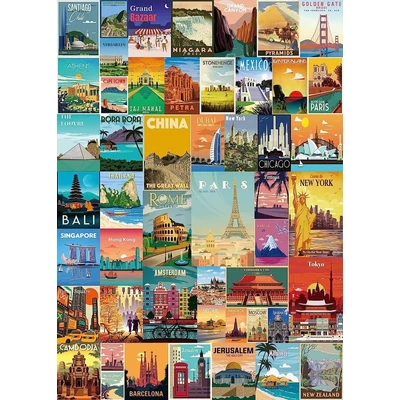 Bboldin Z-443 - Vintage World Travel Poster - 1000 db-os puzzle