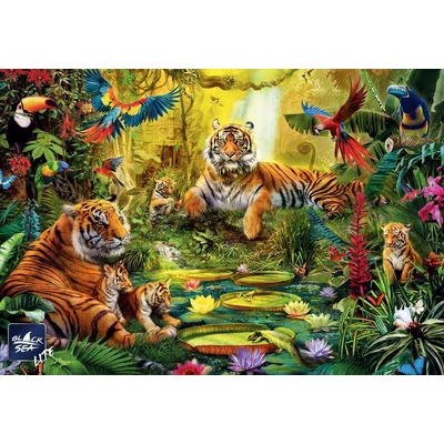 Black Sea  BS82112 - Tiger Family in the Jungle - 1000 db-os puzzle
