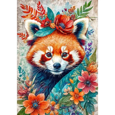Black Sea  BS82405 - Among the Flowers - Red panda - 500 db-os puzzle