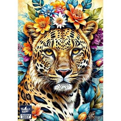 Black Sea BS82444 - Among the Flowers - Leopard - 500 db-os puzzle