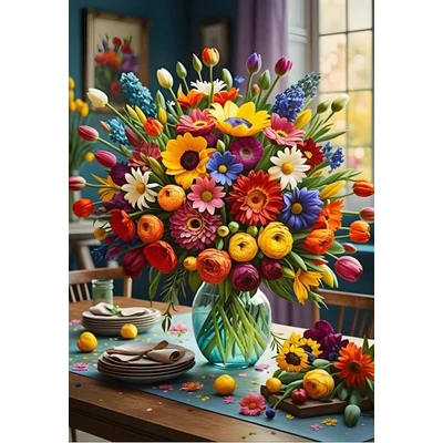 Bluebird 90849 - Colourful Bouquet - 1000 db-os puzzle