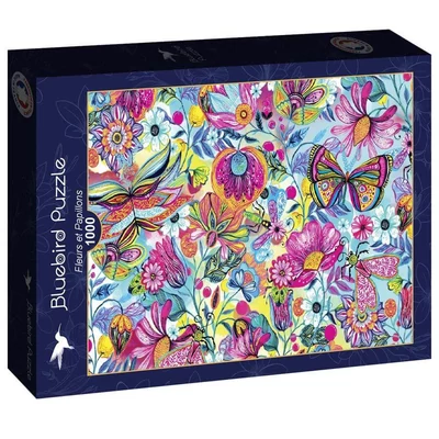 Bluebird 90793 - Fleurs et Papillons - 1000 db-os puzzle