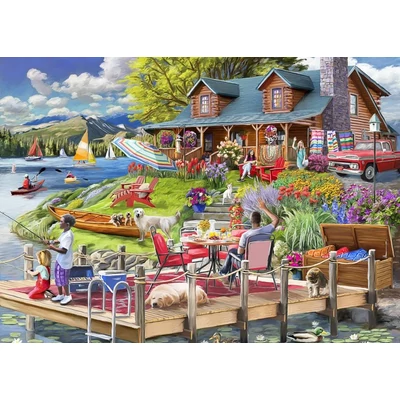 Bluebird 90939 - Lake View Cabin Mountain Time - 500 db-os puzzle