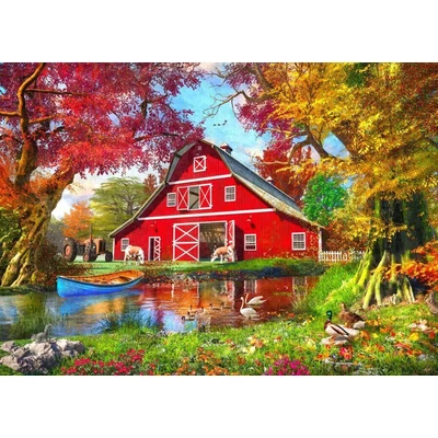Bluebird 90687 - Sunny Autumn At The Barn - 500 db-os puzzle