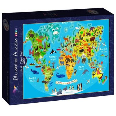 Bluebird 90091 - World Travel Map - 300 db-os puzzle