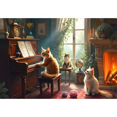 Bluebird 91015 - Feline Concerto - 1000 db-os puzzle