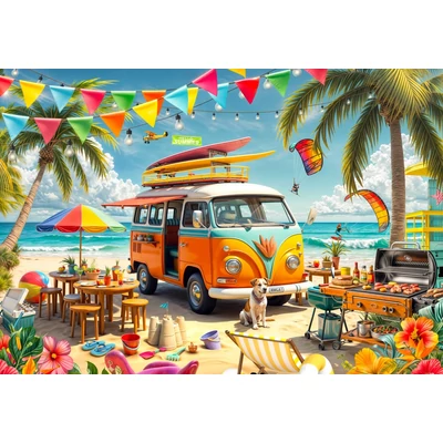 Bluebird 91043 - Camping Van at the Beach - 1000 db-os puzzle