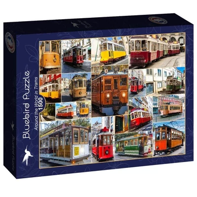 Bluebird 91056 - Around the World in Trams - 1500 db-os puzzle