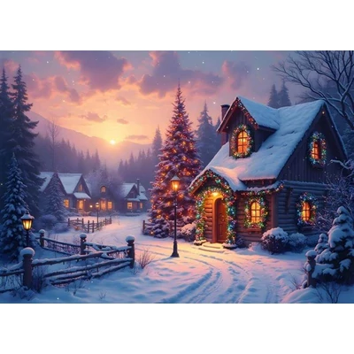 Bluebird 91076 - Christmas Cottage - 500 db-os puzzle