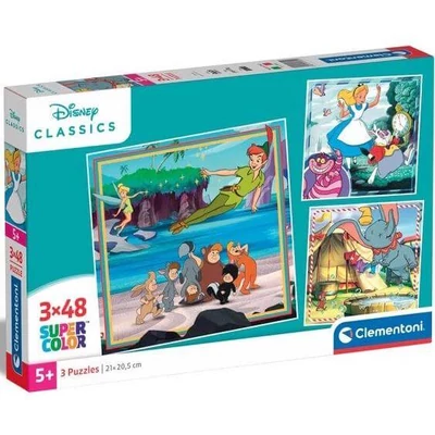 Clementoni 25302 - Disney klasszikusok - 3 x 48 db-os puzzle