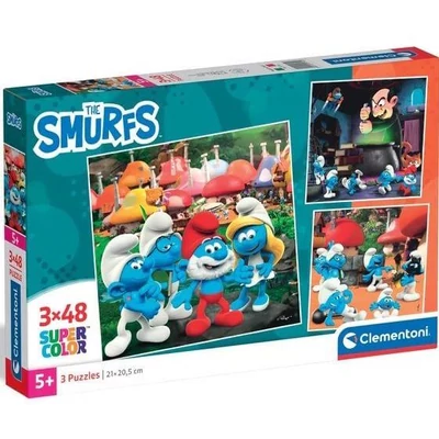 Clementoni 25792 - Hupikék törpikék - 3 x 48 db-os puzzle