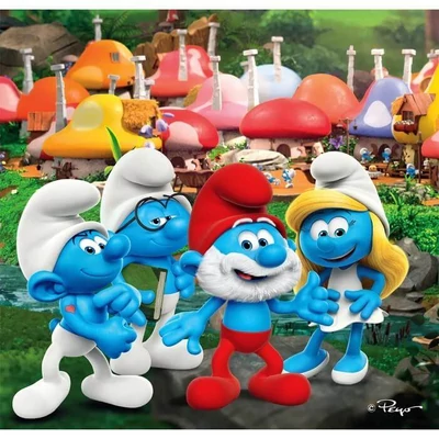 Clementoni 25792 - Hupikék törpikék - 3 x 48 db-os puzzle