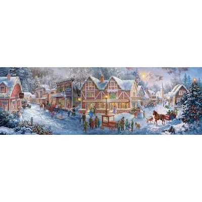Clementoni 39927 - Karácsonyi készülődés - 1000 db-os Panoráma puzzle