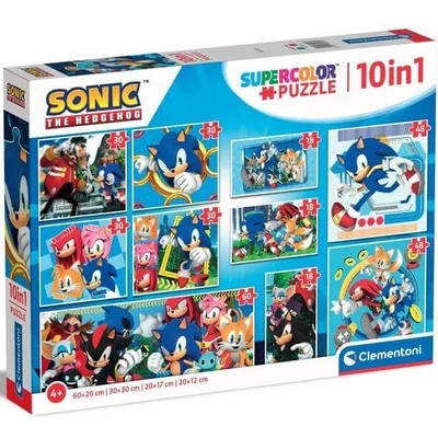 Clementoni 80508 - Sonic - 10 az 1-ben puzzle (18, 30, 48, 60)