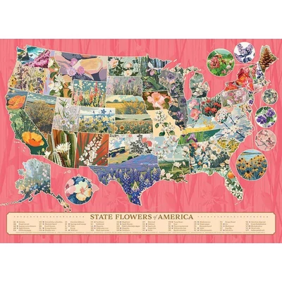 Cobble Hill 40315 - State Flowers of America - 1000 db-os puzzle