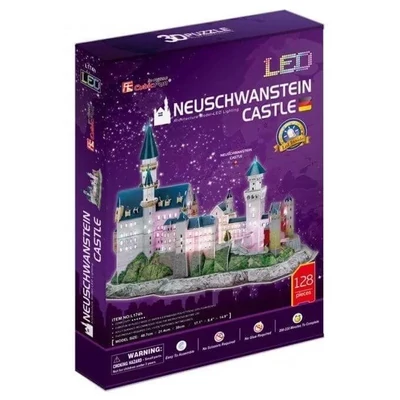 CubicFun L174 - Neuschwanstein kastély - 128 db-os 3D puzzle LED világítással