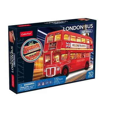 CubicFun L538 - London Double Decker busz - 161 db-os 3D puzzle LED világítással