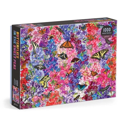 Galison 83357 - Butterflies In the Sweet Peas, Troy Litten - 1000 db-os puzzle