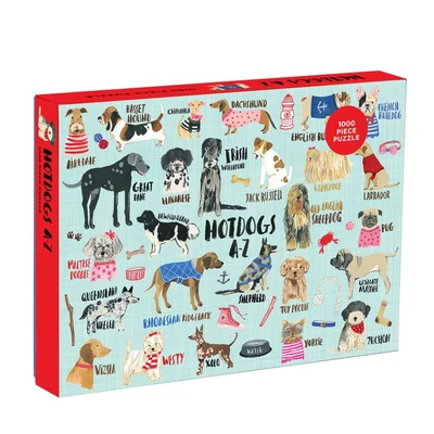 Galison 49094 - Hot Dogs A-Z - 1000 db-os puzzle