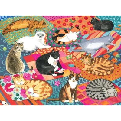 Galison 82510 - Lounging Cats - 1000 db-os puzzle