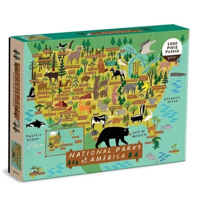 Galison 69542 - National Parks of America - 1000 db-os puzzle