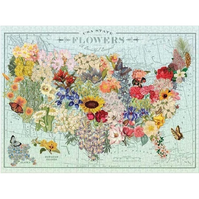 Galison 64769 - USA State Flowers, Wendy Gold - 1000 db-os puzzle