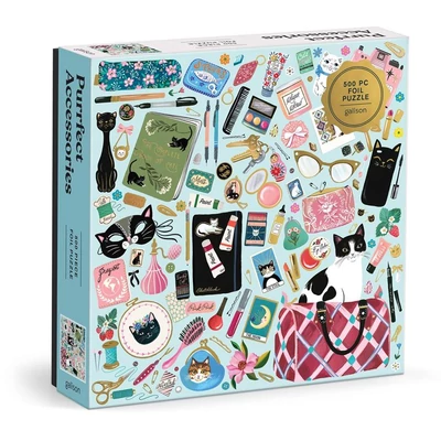 Galison 84293 - Purrfect Accessories - 500 db-os Fóliás puzzle