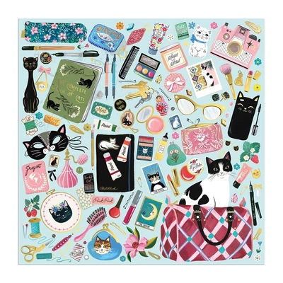 Galison 84293 - Purrfect Accessories - 500 db-os Fóliás puzzle