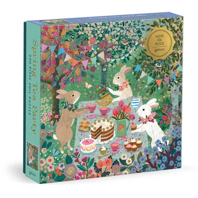 Galison 84514 - Spring Tea Party - 500 db-os Fóliás puzzle