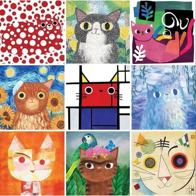 Galison 61072 - Mudpuppy - Artsy Cats - 500 db-os puzzle