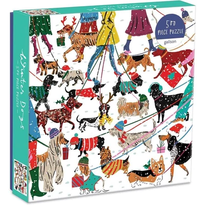 Galison 62017 - Winter Dogs - 500 db-os puzzle