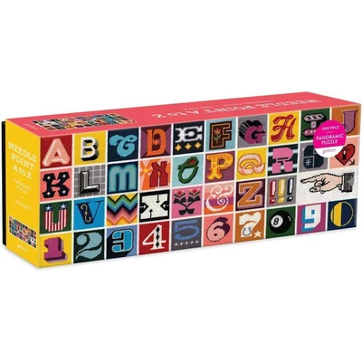 Galison 65308 - Needlepoint A to Z - 1000 db-os panoráma puzzle