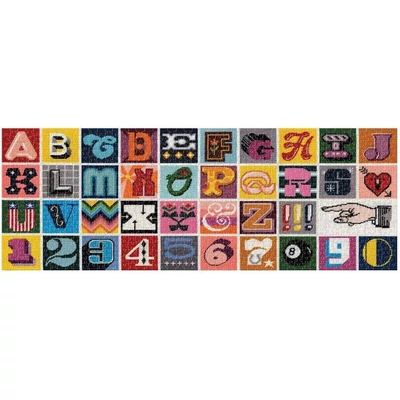 Galison 65308 - Needlepoint A to Z - 1000 db-os panoráma puzzle