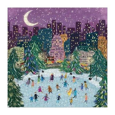 Galison 66725 - Merry Moonlight Skaters, Joy LaForme - 500 db-os Fóliás puzzle