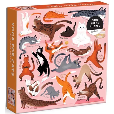 Galison 72276 - Yoga for Cats - 500 db-os puzzle