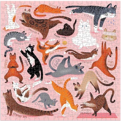 Galison 72276 - Yoga for Cats - 500 db-os puzzle