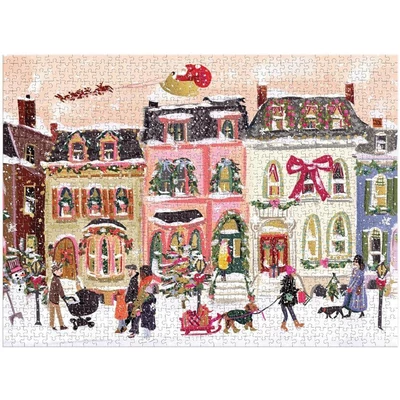 Galison 85610 - Snowfall on Main Street - 1000 db-os Fóliás puzzle