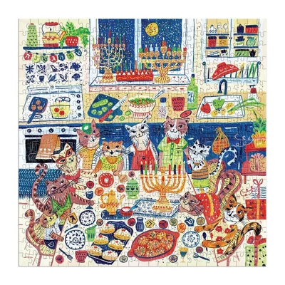Galison 85986 - Happy Hanukcats - 500 db-os puzzle