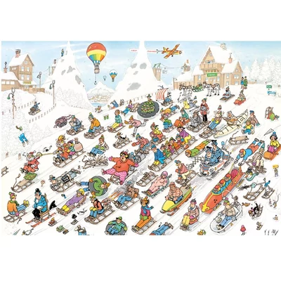 Jumbo 00026 - Jan van Haasteren - It&#039;s all going downhill - 2000 db-os puzzle
