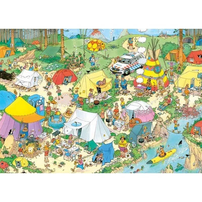 Jumbo 00603 - Jan van Haasteren - Camping in The Forest - 1000 db-os puzzle